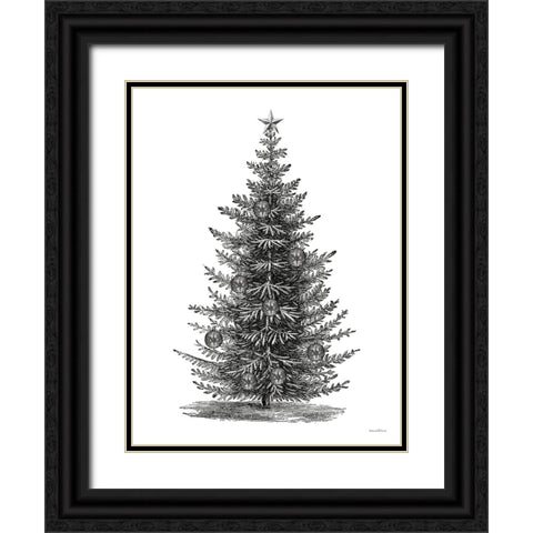 Oh Christmas Tree Black Ornate Wood Framed Art Print with Double Matting by Lettered and Lined