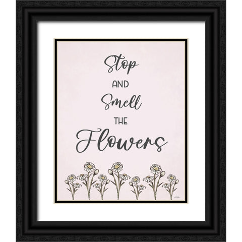 Stop and Smell the Flowers Black Ornate Wood Framed Art Print with Double Matting by Keller, Lee