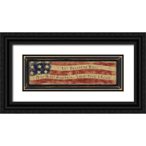 God Bless America Black Ornate Wood Framed Art Print with Double Matting by Spivey, Linda