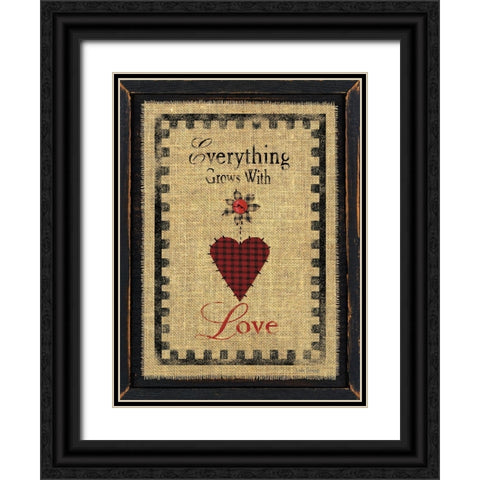 With Love Black Ornate Wood Framed Art Print with Double Matting by Spivey, Linda