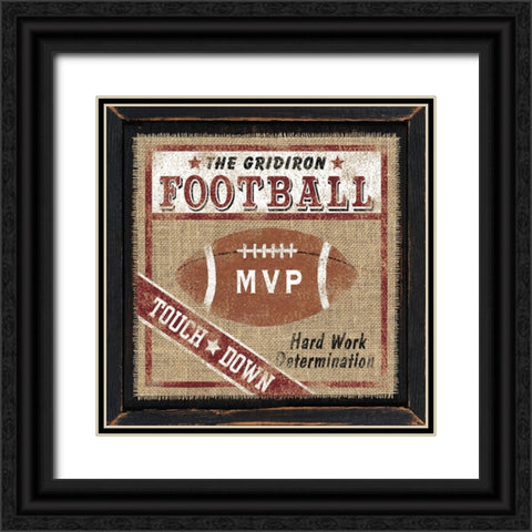 Football Black Ornate Wood Framed Art Print with Double Matting by Spivey, Linda