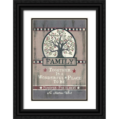 Family Tree Black Ornate Wood Framed Art Print with Double Matting by Spivey, Linda