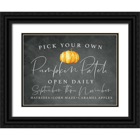 Pumpkin Patch    Black Ornate Wood Framed Art Print with Double Matting by Lux + Me Designs
