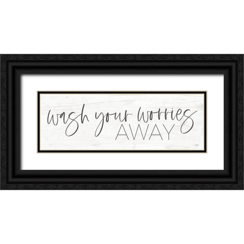 Wash Your Worries Away Black Ornate Wood Framed Art Print with Double Matting by Lux + Me Designs