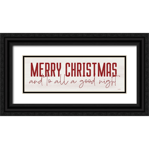 Merry Christmas to All   Black Ornate Wood Framed Art Print with Double Matting by Lux + Me Designs