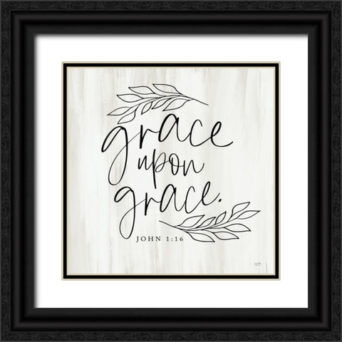 Grace Upon Grace Black Ornate Wood Framed Art Print with Double Matting by Lux + Me Designs