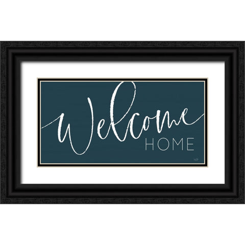 Welcome Home Black Ornate Wood Framed Art Print with Double Matting by Lux + Me Designs