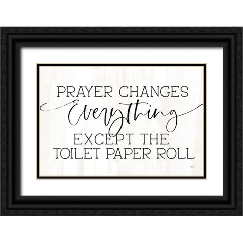 Toilet Paper Roll Black Ornate Wood Framed Art Print with Double Matting by Lux + Me Designs