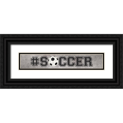 Soccer Black Ornate Wood Framed Art Print with Double Matting by Rae, Marla