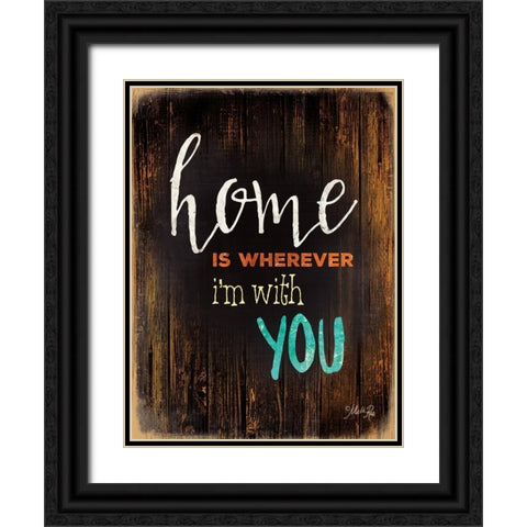 Home Is Black Ornate Wood Framed Art Print with Double Matting by Rae, Marla