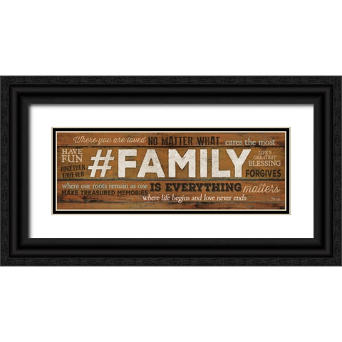 FAMILY is Everything Black Ornate Wood Framed Art Print with Double Matting by Rae, Marla