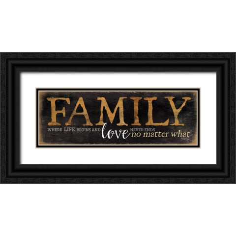 Family - Where Life Begins Black Ornate Wood Framed Art Print with Double Matting by Rae, Marla