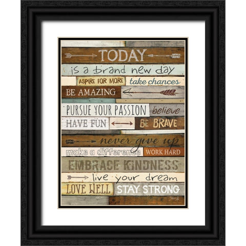 Today is a Brand New Day Black Ornate Wood Framed Art Print with Double Matting by Rae, Marla
