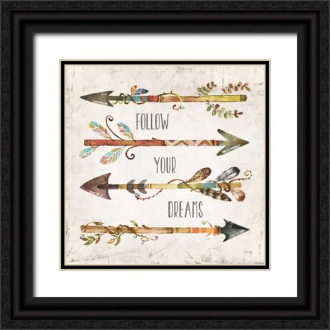 Follow Your Dreams Black Ornate Wood Framed Art Print with Double Matting by Rae, Marla