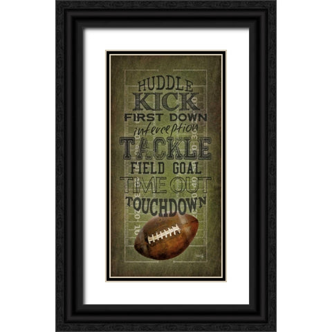 Football Talk  Black Ornate Wood Framed Art Print with Double Matting by Rae, Marla