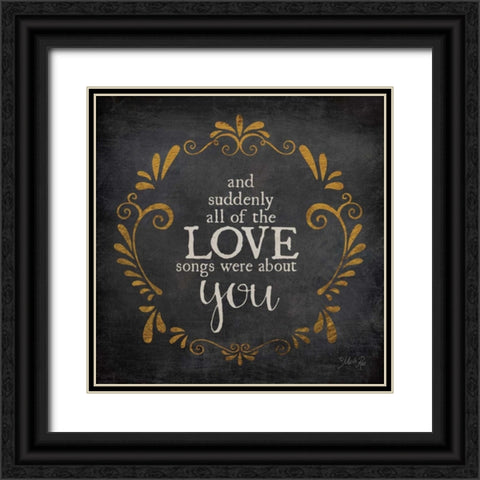 Love Songs Black Ornate Wood Framed Art Print with Double Matting by Rae, Marla