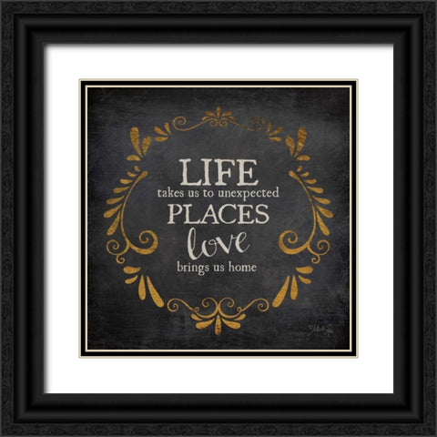 Love Brings Us Home Black Ornate Wood Framed Art Print with Double Matting by Rae, Marla