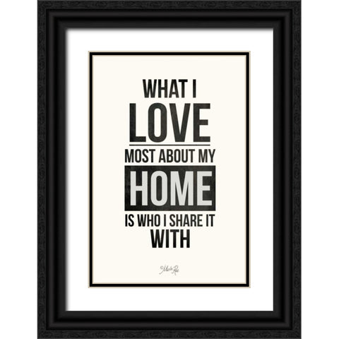 My Home Black Ornate Wood Framed Art Print with Double Matting by Rae, Marla