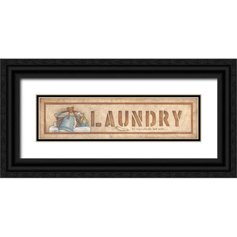 Laundry Black Ornate Wood Framed Art Print with Double Matting by June, Mary Ann