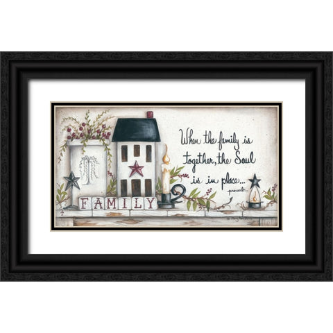 Familyâ€¦ Black Ornate Wood Framed Art Print with Double Matting by June, Mary Ann
