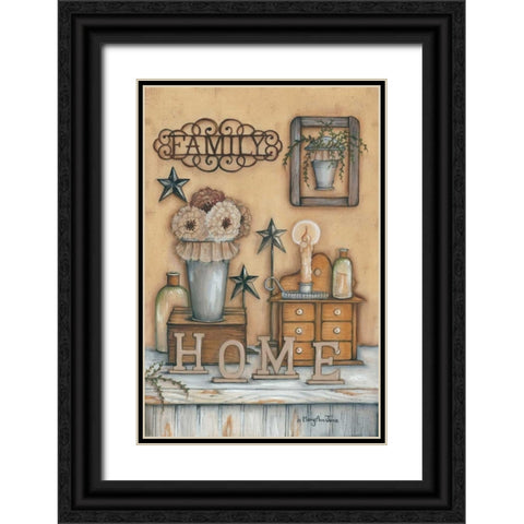 Family Black Ornate Wood Framed Art Print with Double Matting by June, Mary Ann