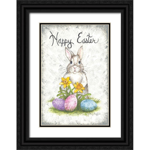 Easter Bunny Black Ornate Wood Framed Art Print with Double Matting by June, Mary Ann
