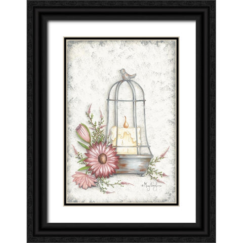 Pretty Cloche Black Ornate Wood Framed Art Print with Double Matting by June, Mary Ann