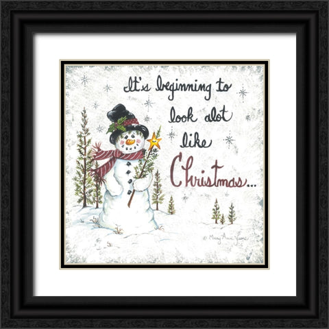 Beginning to Look Like Christmas Black Ornate Wood Framed Art Print with Double Matting by June, Mary Ann