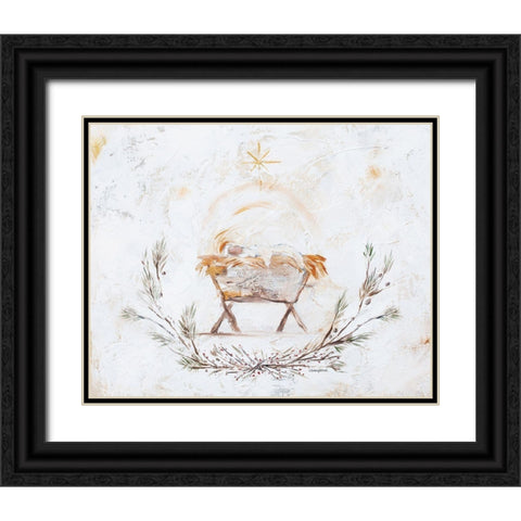 Away in a Manger Black Ornate Wood Framed Art Print with Double Matting by Kissell, Mackenzie