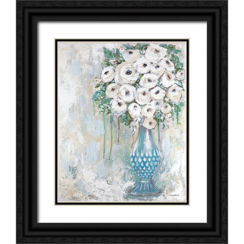 Elegant Floral Black Ornate Wood Framed Art Print with Double Matting by Kissell, Mackenzie