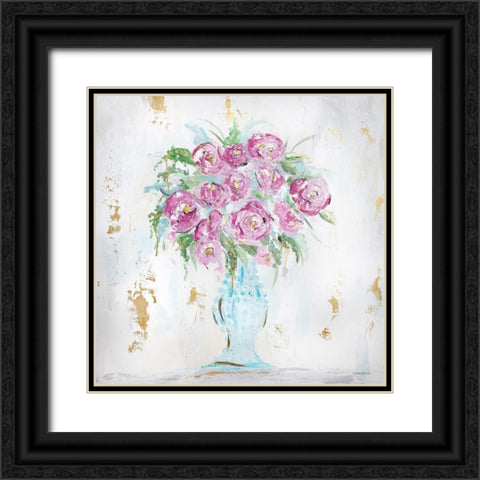 Grace Bouquet Black Ornate Wood Framed Art Print with Double Matting by Kissell, Mackenzie