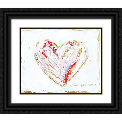 Love You More Heart I Black Ornate Wood Framed Art Print with Double Matting by Kissell, Mackenzie