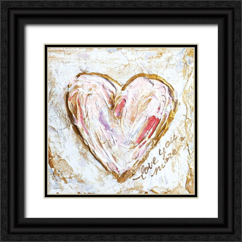 Love You More Heart II Black Ornate Wood Framed Art Print with Double Matting by Kissell, Mackenzie