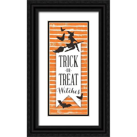 Trick or Treat Witches   Black Ornate Wood Framed Art Print with Double Matting by Michelle, Misty