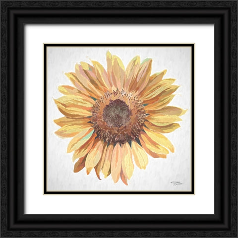 Sunny Sunflower Black Ornate Wood Framed Art Print with Double Matting by Norman, Michele