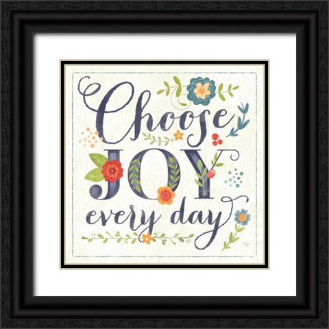 Choose Joy Every Day Black Ornate Wood Framed Art Print with Double Matting by Mollie B.