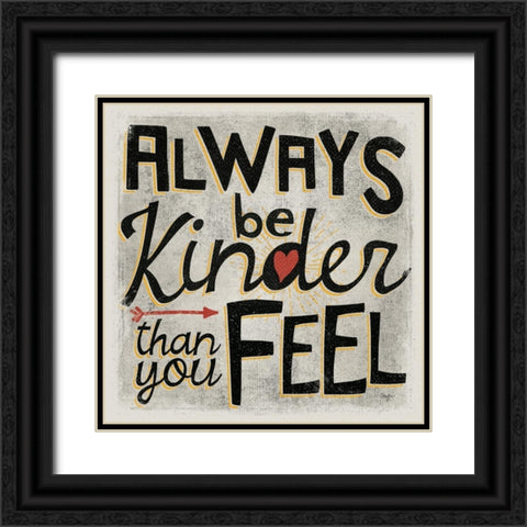 Kinder Black Ornate Wood Framed Art Print with Double Matting by Mollie B.