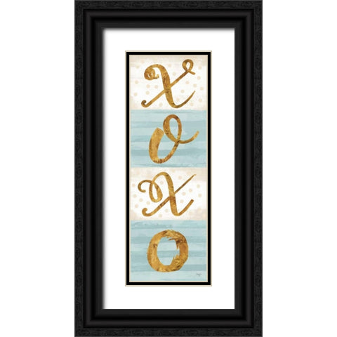 XOXO Black Ornate Wood Framed Art Print with Double Matting by Mollie B.
