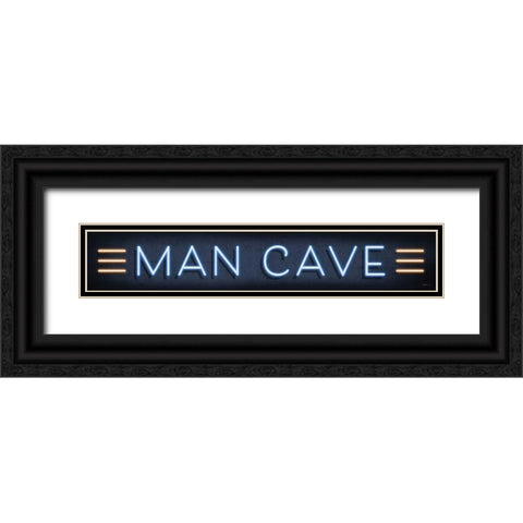 Neon Man Cave Black Ornate Wood Framed Art Print with Double Matting by Mollie B.