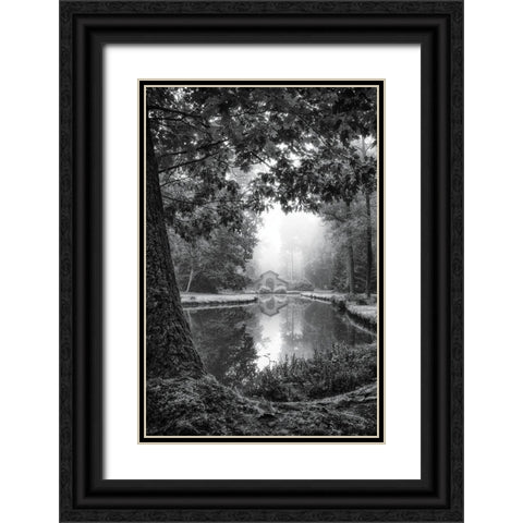 Cabin in the Woods Black Ornate Wood Framed Art Print with Double Matting by Podt, Martin