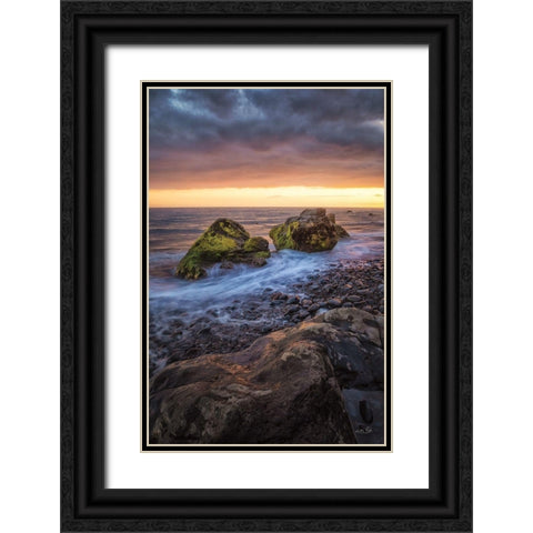 Rock Solid Black Ornate Wood Framed Art Print with Double Matting by Podt, Martin