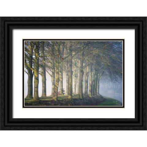 Standing Together Black Ornate Wood Framed Art Print with Double Matting by Podt, Martin