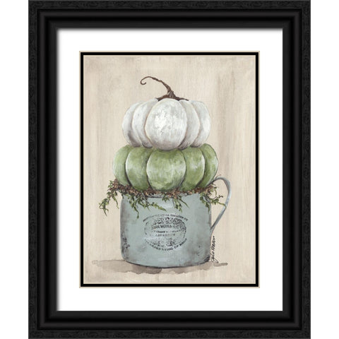 Enamelware with Pumpkin Black Ornate Wood Framed Art Print with Double Matting by Norkus, Julie
