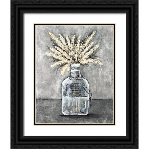 Boho Wheat Black Ornate Wood Framed Art Print with Double Matting by Norkus, Julie