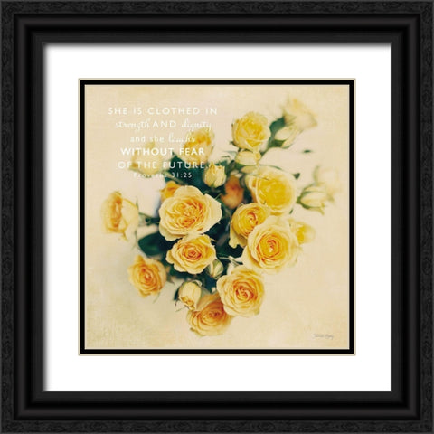 She is Clothed in Strength Black Ornate Wood Framed Art Print with Double Matting by Rigsby, Jennifer