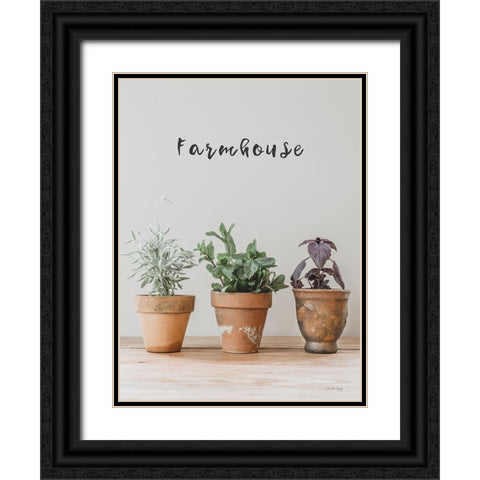 Farmhouse Herbs I Black Ornate Wood Framed Art Print with Double Matting by Rigsby, Jennifer