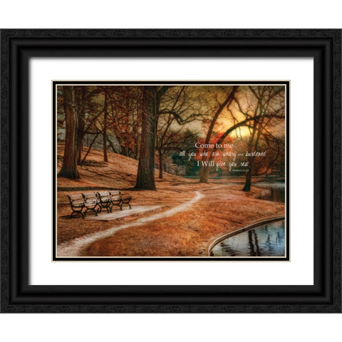 I Will Give You Rest Black Ornate Wood Framed Art Print with Double Matting by Vieira, Robin-Lee