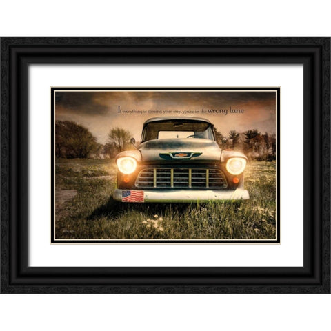 Wrong Lane Black Ornate Wood Framed Art Print with Double Matting by Vieira, Robin-Lee