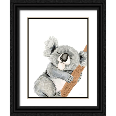 Cuddles the Koala Black Ornate Wood Framed Art Print with Double Matting by Nieman, Rachel