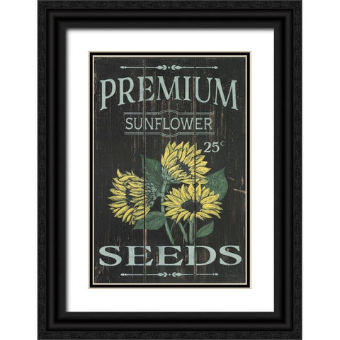 Sunflower Seeds Black Ornate Wood Framed Art Print with Double Matting by Soulspeak And Sawdust